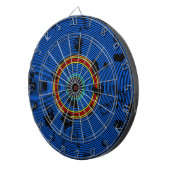 Sky Blue Multicolor Vinyl Disk Textern Pattern Dartbord (Voorkant Rechts)