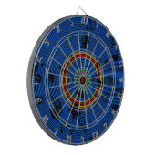 Sky Blue Multicolor Vinyl Disk Textern Pattern Dartbord (Voorkant Links)