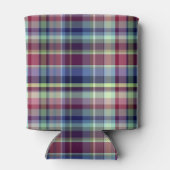 Sky Blue Navy Burgundy Pistach Preppy Madras Pset Blikjeskoeler (Achterkant)