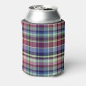 Sky Blue Navy Burgundy Pistach Preppy Madras Pset Blikjeskoeler (Blikje Achterkant)