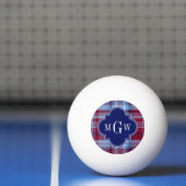 Sky Blue Navy Burgundy Preppy Madras Monogram Pingpongbal (Net)