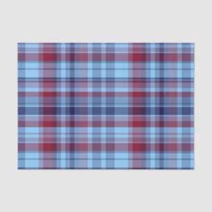 Sky Blue Navy Burgundy Preppy Madras Tissuepapier