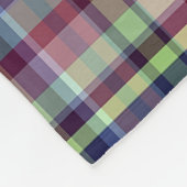 Sky Blue Navy Burgundy Wht Preppy Madras Monogram Fleece Deken (Hoek)