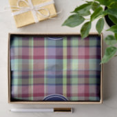 Sky Blue Navy Burgundy Wht Preppy Madras Monogram Tissuepapier (Geschenk)