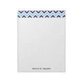 Sky Blue, Navy, White Large Chevron ZigZag Pattern Notitieblok (Linkerzijde)