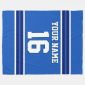 Sky Blue Navy White Team Jersey Sports Jersey Fleece Deken (Voorkant (Horizontaal))