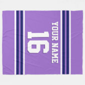 Sky Blue Navy White Team Jersey Sports Jersey Fleece Deken (Voorkant (Horizontaal))