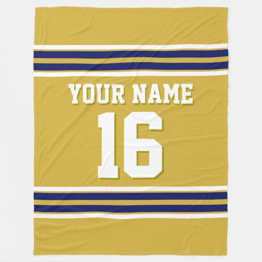 Sky Blue Navy White Team Jersey Sports Jersey Fleece Deken (Voorkant)