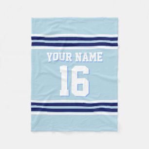 Sky Blue Navy White Team Jersey Sports Jersey Fleece Deken