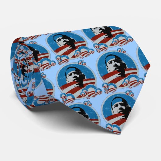 Sky Blue Obama Stropdas (Opgerold)