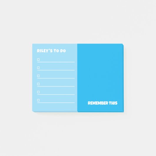Sky Blue om te doen en te onthouden Notities Post-it® Notes (Voorkant)