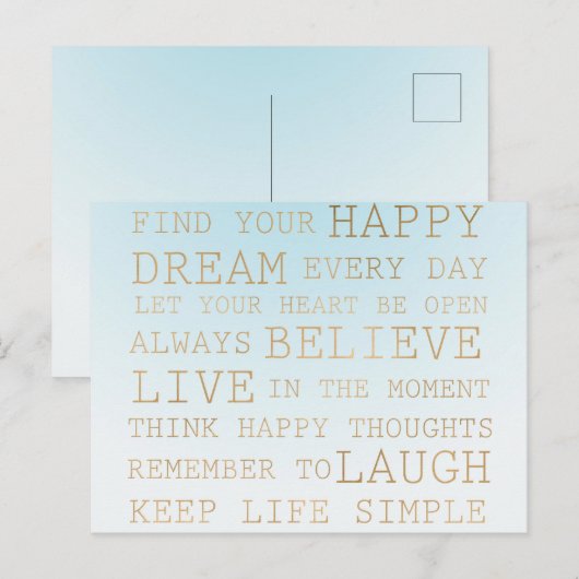 Sky Blue Ombre Briefkaart (Voorkant / Achterkant)