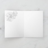 *~* Sky Blue Ombre Clouds Flowers Glitter Bedankkaart (Binnen)