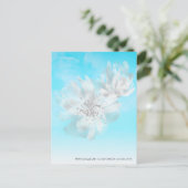 *~* Sky Blue Ombre Clouds Flowers Glitter Briefkaart (Staand voorkant)