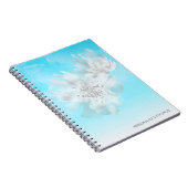 *~* Sky Blue Ombre Clouds Flowers Glitter Notitieboek (Rechterzijde)