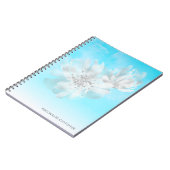 *~* Sky Blue Ombre Clouds Flowers Glitter Notitieboek (Linkerzijde)