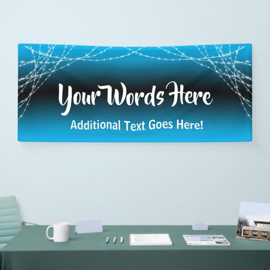 Sky Blue Ombre Light Strings Voeg je eigen tekst t Spandoek (Beurs)