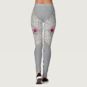 Sky Blue op grijze AI-kunst Leggings (Achterkant)