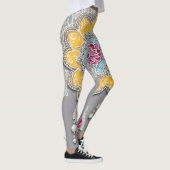 Sky Blue op grijze AI-kunst Leggings (Rechts)