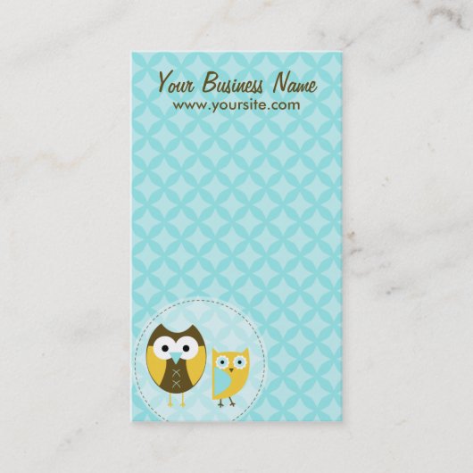 Sky Blue Owls Visitekaartjes (Voorkant)