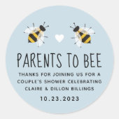 Sky Blue Parents to Bee Shower Favoriete Sticker (Voorkant)