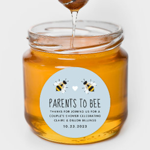 Sky Blue Parents to Bee Shower Favoriete Sticker