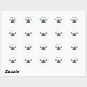 Sky Blue Pastel Blue Persoonlijke Bedrijfsnaam Ronde Sticker (Vel)