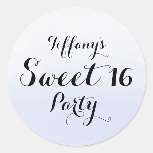 Sky Blue Pastel Ombre Sweet 16 Sticker (Voorkant)