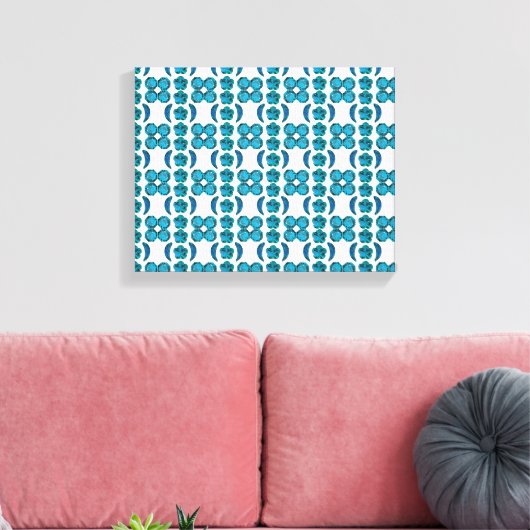 Sky Blue Pattern Canvas Afdruk (Insitu (Woonkamer))
