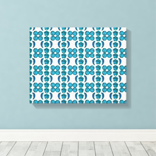 Sky Blue Pattern Canvas Afdruk (Insitu (Houten vloer))