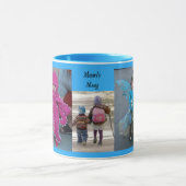 Sky Blue personaliseert 3 FOTO-TEMPLATE Gift Coffe Mok (Midden)