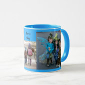 Sky Blue personaliseert 3 FOTO-TEMPLATE Gift Coffe Mok (Voorkant rechts)
