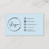 Sky Blue Photo White QR Code Sociale Media Visitekaartje (Achterkant)