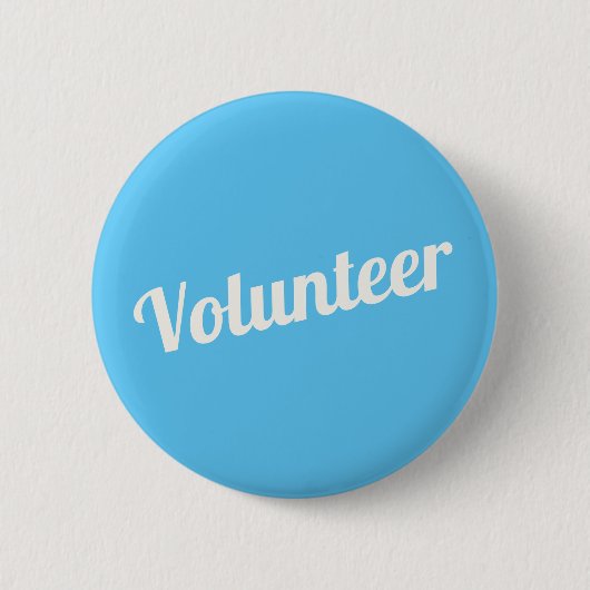 Sky Blue Pin-back Volunteer Buttonnen Ronde Button 5,7 Cm (Voorkant)