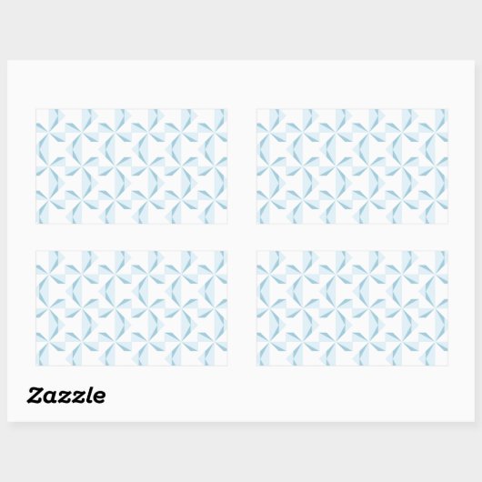 Sky Blue Pinwheels Rechthoekige Sticker (Vel)