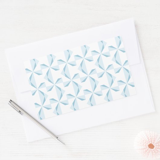 Sky Blue Pinwheels Rechthoekige Sticker (Envelop)