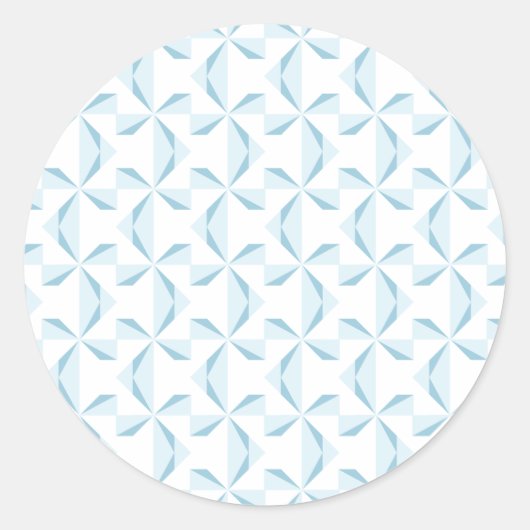 Sky Blue Pinwheels Ronde Sticker (Voorkant)
