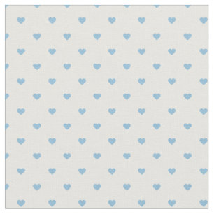 Sky Blue Polka Dot Hearts Stof