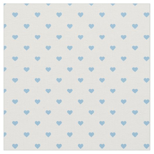 Sky Blue Polka Dot Hearts Stof (Close Up)