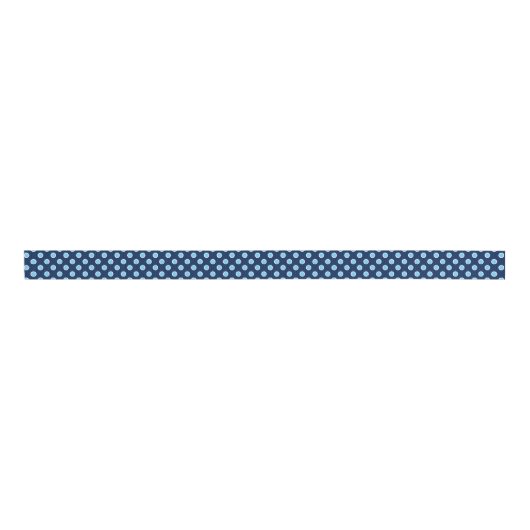 Sky Blue Polka Dots on Navy Grosgrain Ribbon Grosgrain Lint (Voorkant)