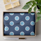 Sky Blue Polka Dots on Navy Tissue Paper Tissuepapier (Geschenk)