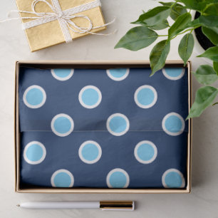 Sky Blue Polka Dots on Navy Tissue Paper Tissuepapier