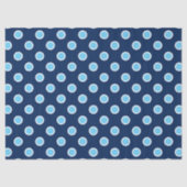 Sky Blue Polka Dots on Navy Tissue Paper Tissuepapier (Voorkant)