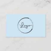 Sky Blue Professional Company Logo QR-code Visitekaartje (Achterkant)