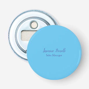 Sky Blue Professional Modern Minimalist Naam toevo Button Flesopener