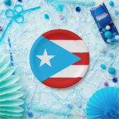 Sky Blue Puerto Rico Flag Napkin Papieren Bordje (Feest)