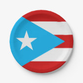 Sky Blue Puerto Rico Flag Napkin Papieren Bordje (Voorkant)
