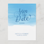 Sky-blue pushstrokes Sparen de typografie van de D Aankondigingskaart (Voorkant)