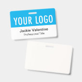 Sky Blue PVC Badge Horizontale Personeel ID Naam T (Voor- en achterkant)