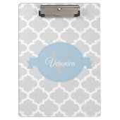 Sky Blue Quatrefoil - Aangepast klembord (Voorkant)